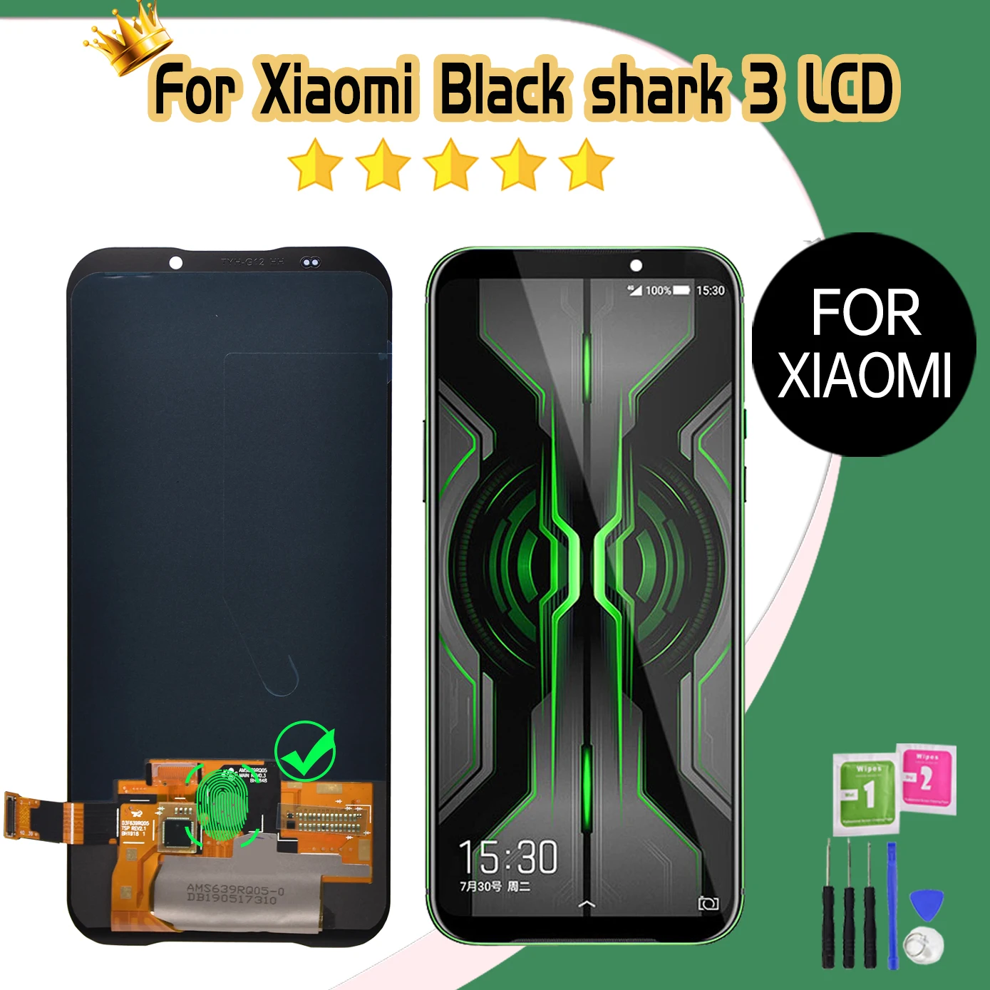 

AMOLED 6,67 ''дисплей для Xiaomi Black Shark 3, сенсорный ЖК-экран для Xiaomi BlackShark 3, сменный ЖК-дисплей с дигитайзером в сборе