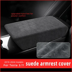 For tesla model 3 highland 2024 model y accessories 2020 2021 2022 2023 Central Control Armrest Box Leather Protective Cover ABS