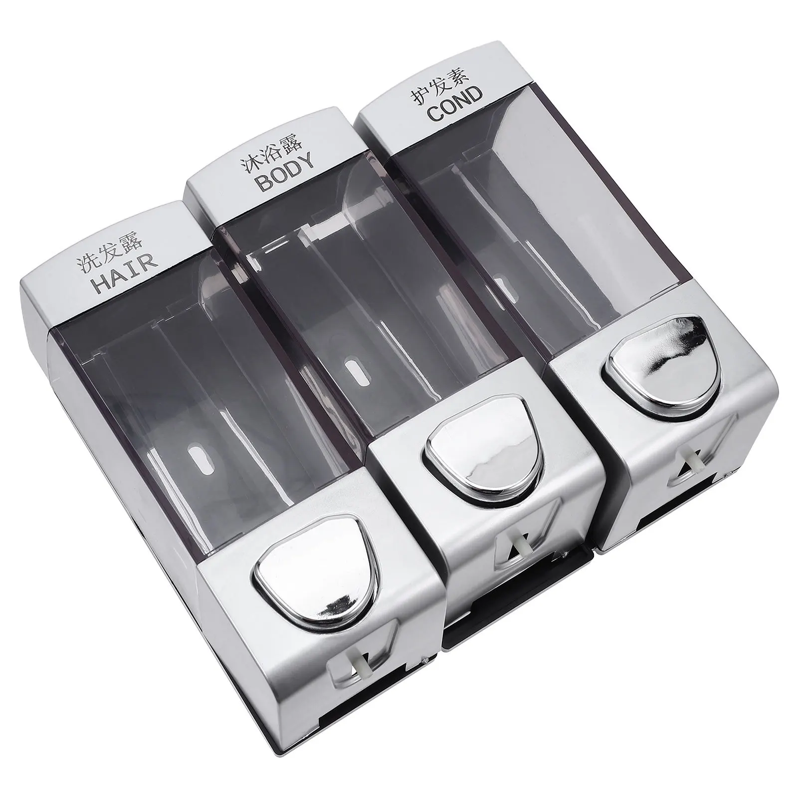 

Wall Mount 3 Nozzle Liquid Soap Shampoo Dispenser Holds Conditioner Body Wash Convenient Pump for Bathroom Shower Lotion