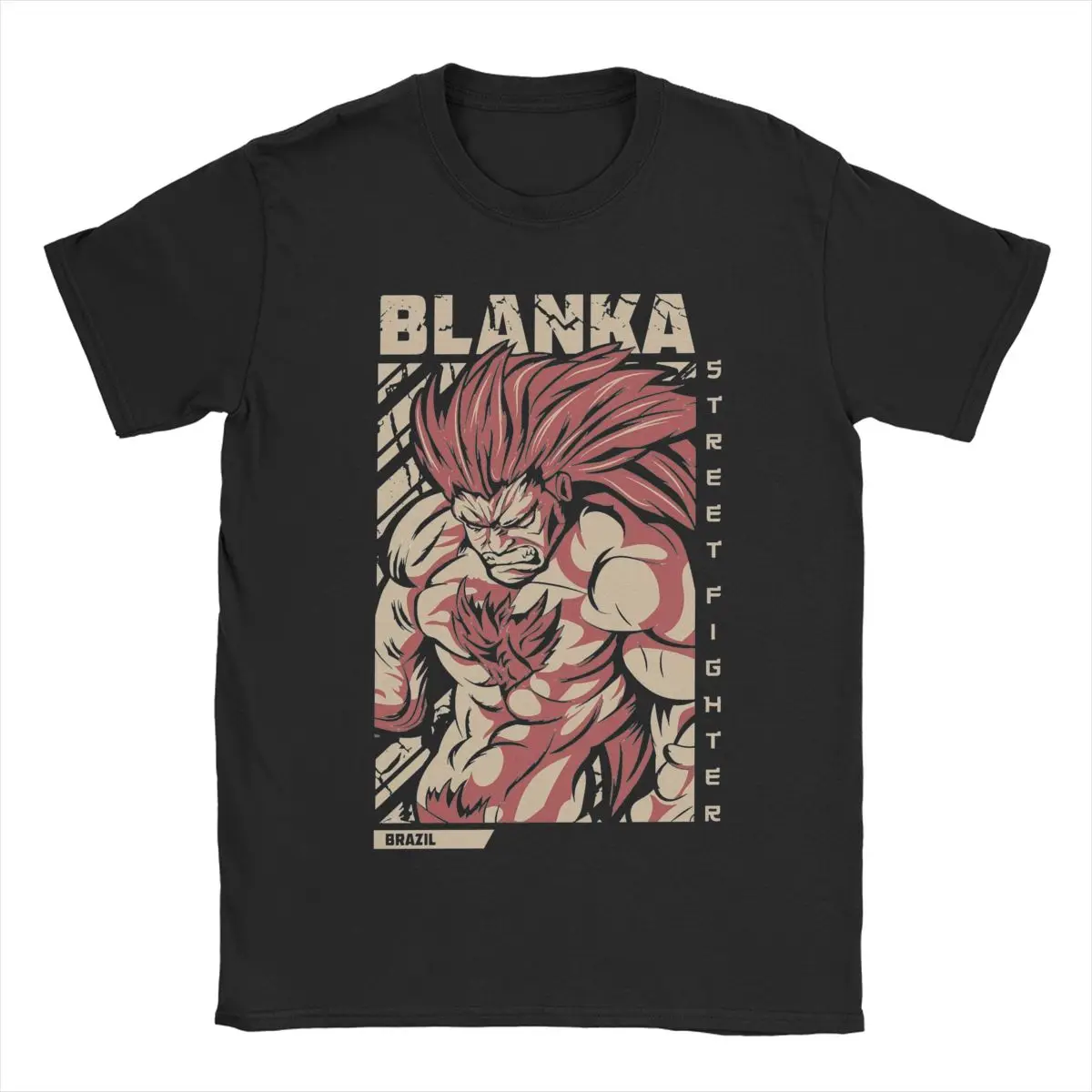 Men T-Shirt Blanka Streets Fighters Humor Cotton Tee Shirt Short Sleeve Game T Shirt Round Collar Clothing Summer