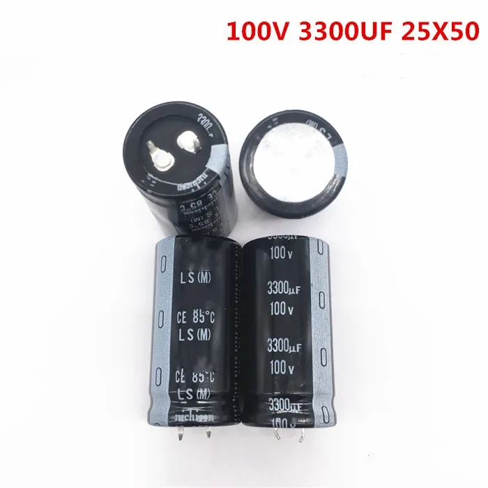 1pcs 3300uF 100V 3300MFD Aluminum Electrolytic Capacitor 25*50mm Radial 3300mf100v 3300uf100v 100v3300mf 100v3300uf