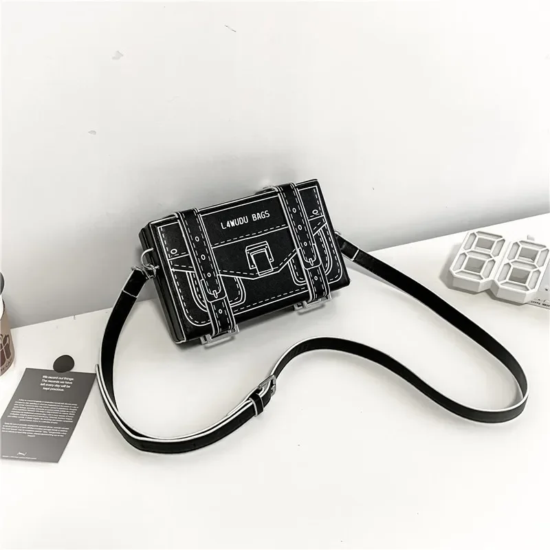 Animation Mini Small Square Bag New Fashion Shoulder Crossbody Casual Simple Design Sense Purses and Handbags Man Creative Funny