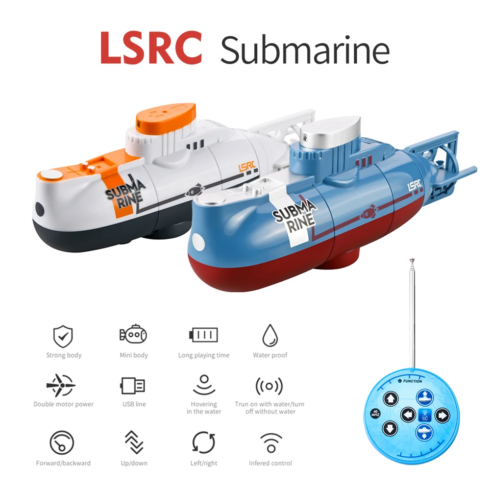 ZK30 RC Mini Submarine 6 Channels Remote Control Under Water Ship RC Submarine Model Kids Educational Toy Gift for Children