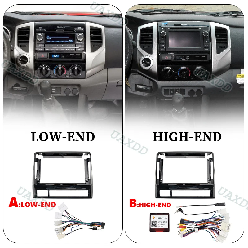 Dashboard 2Din Android Multimedia Radio 9INCH Car Kit Frame Fascia Interior Center Panel Accessories For 2005‑2013 Toyota Tacoma