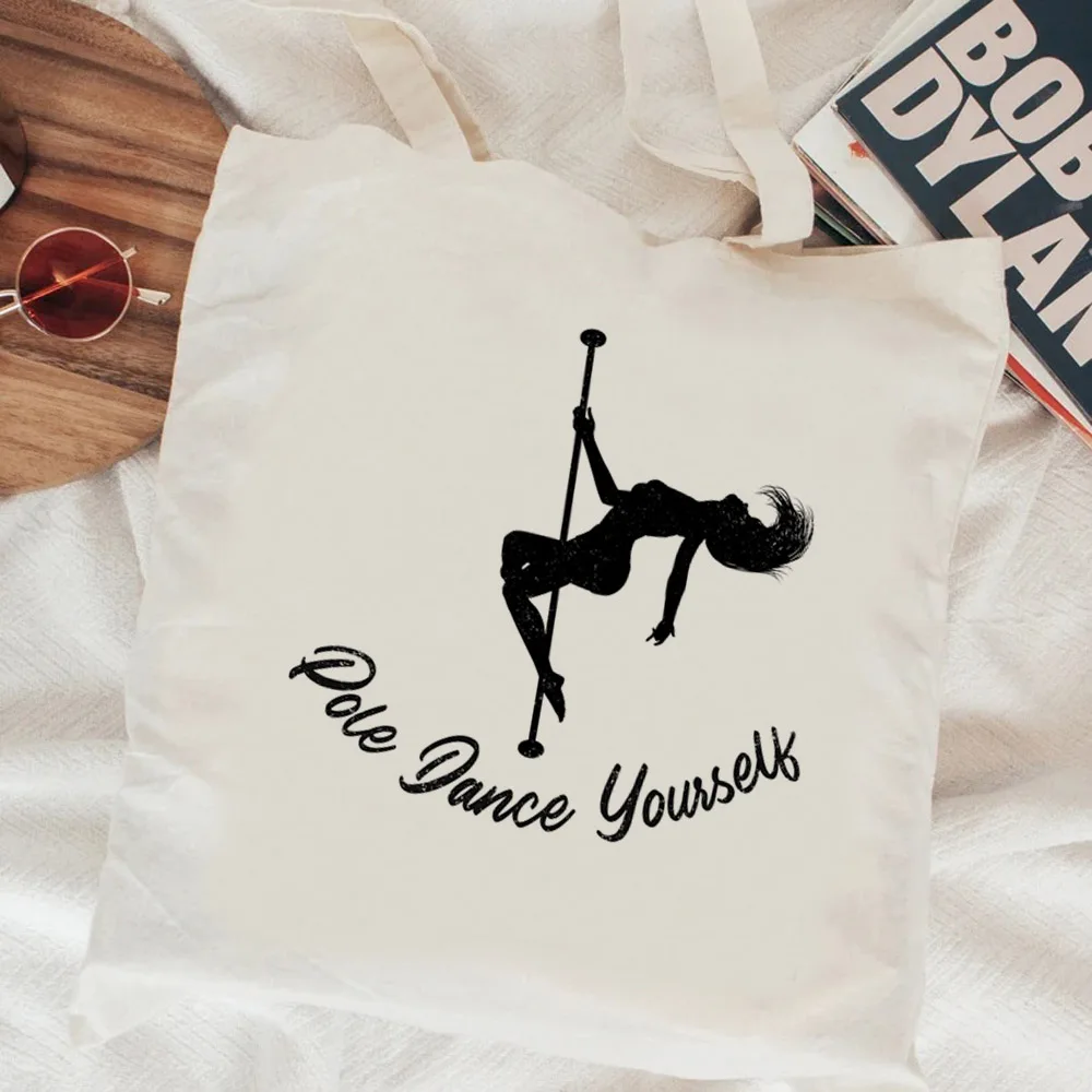 Poledance shopping bag eco cotton recycle bag jute bag bolsa bolso bag foldable net bolsas reutilizables sac toile