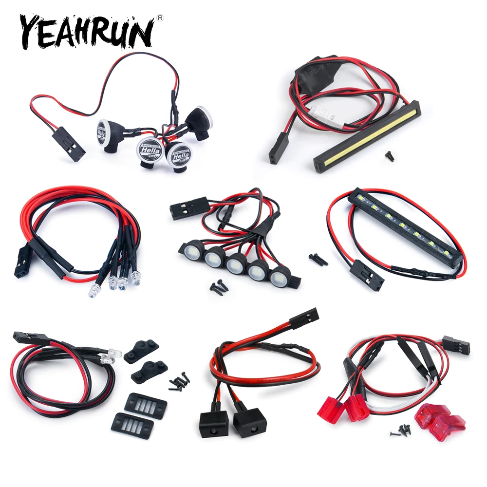 Yeahrun chassi/telhado/luzes traseiras para axial scx24 deadbolt chevrolet c10 gladiador bronco 1/24 rc acessórios de atualização de carro