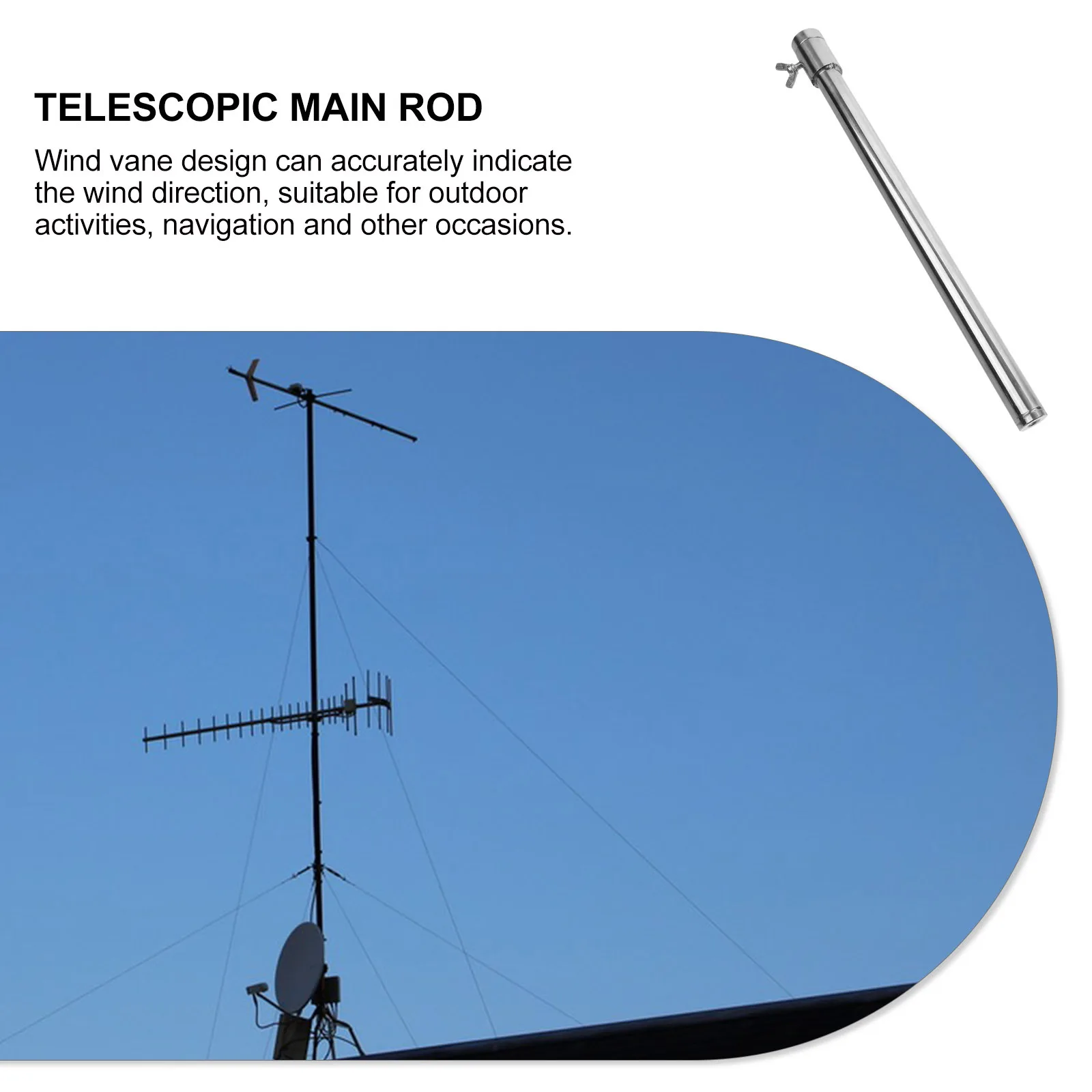 الفولاذ المقاوم للصدأ كأس الرياح ملحق سقف جبل قضيب للطقس ريشة هوائي تصاعد القطب في الهواء الطلق حديقة ديكور أداة #2