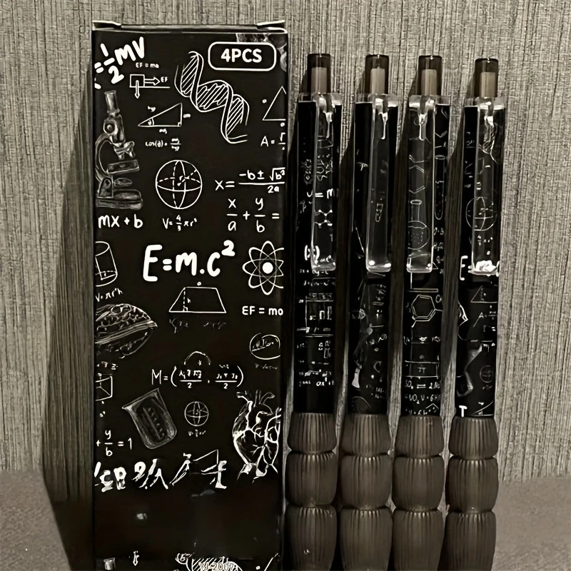 4-Pack Scientific Formula Gel Pens, Multifunctional Writing Tools, Office Stationery Set, Ink, Essential School Supplies