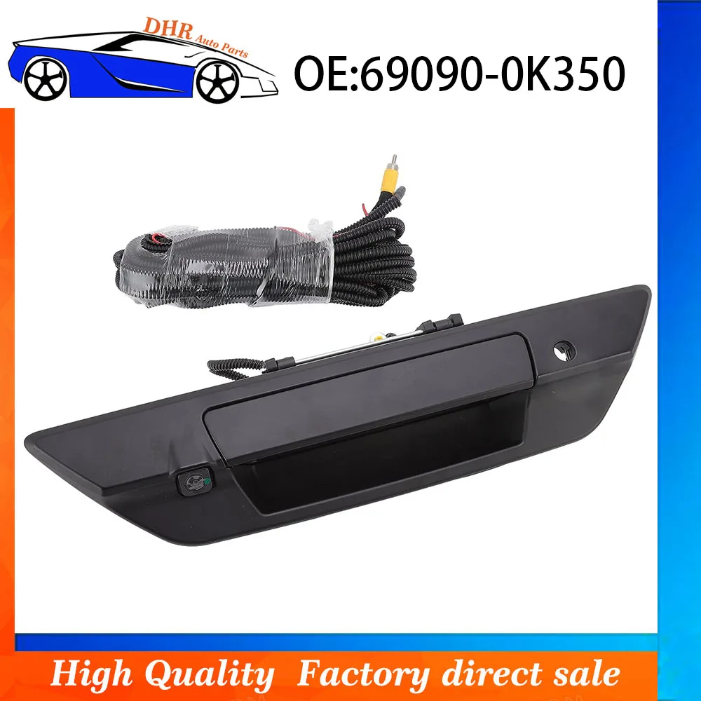 690900K350 Black Car Tailgate Handle Rear View Camera Backup Camera for 2016-2018 Toyota Hilux SR5 M80 69090-0K350