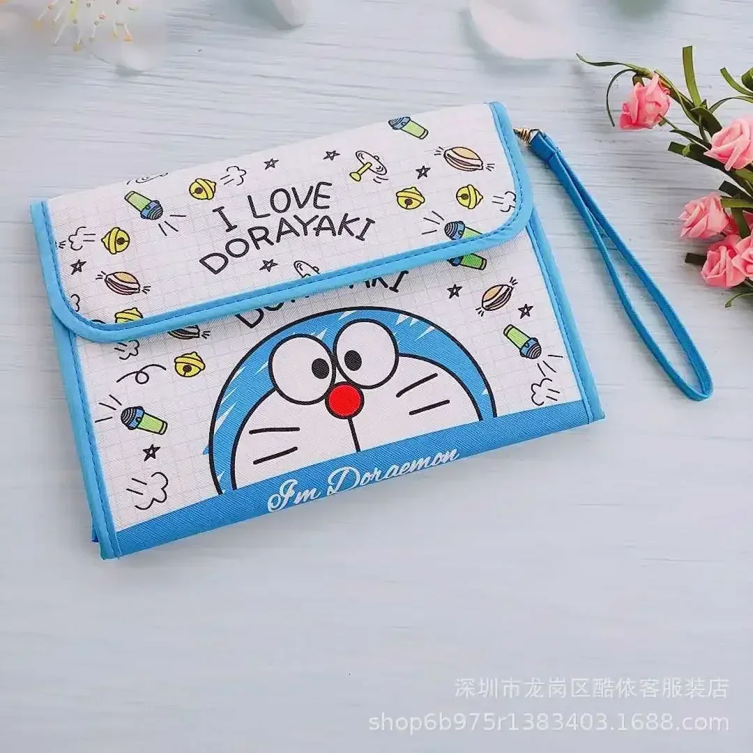 Doraemon boy girl card holder PU multi-functional hand account bag baby storage bag clutch handbag coin purse