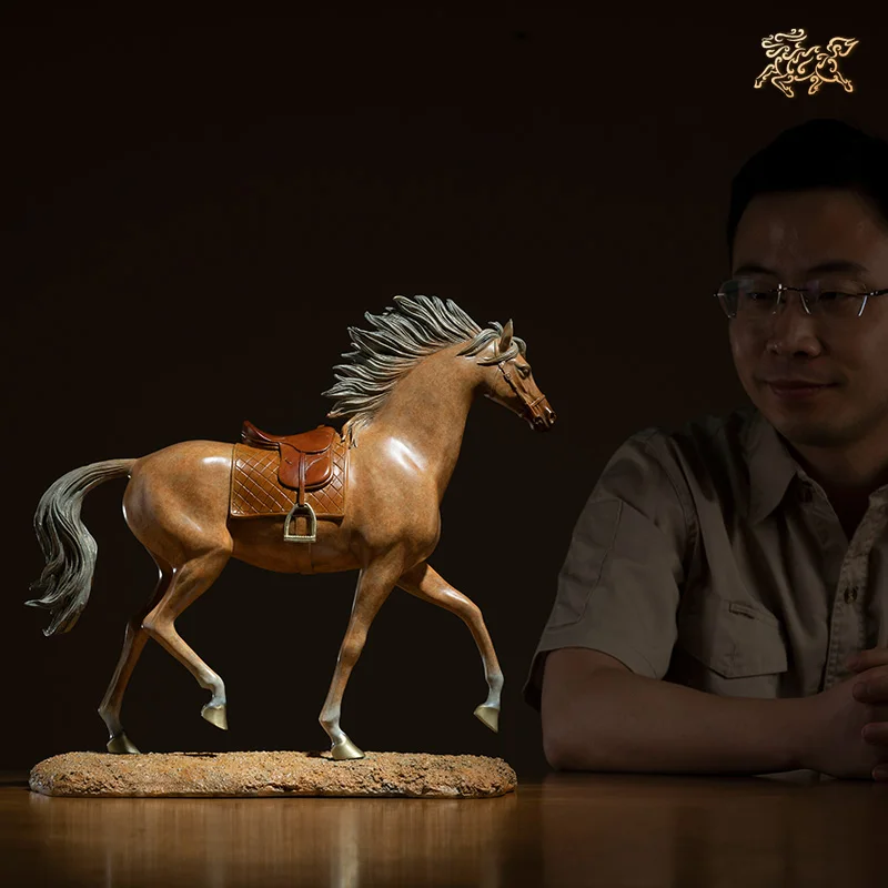 large 2022  high grade Bronze carving Home shop finance company bring wealth money Arabian Horse Career Success GOOD luck statue