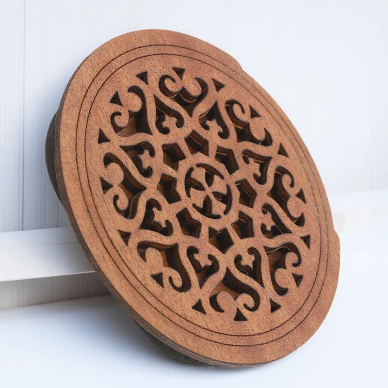 

Guitar Wood Soundhole Cover Fine Workmanship Feedback Reducing Accessory Decorative Carved Pattern Soundhole Cover