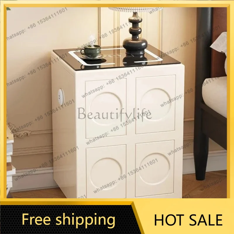 YJ Household anti-theft hidden bedside safe green with large capacity fingerprint password cabinet 65cm