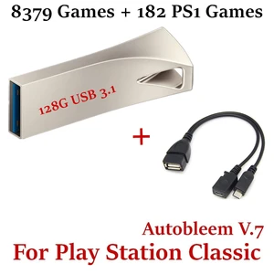 128 GB Flash Drive U-Disk untuk PlayStation Klasik 8379 Game + 182 Game PS1 Pasang & Mainkan dengan Kabel OTG USB Mikro 12 penjualan terbaik epson 7800 - №