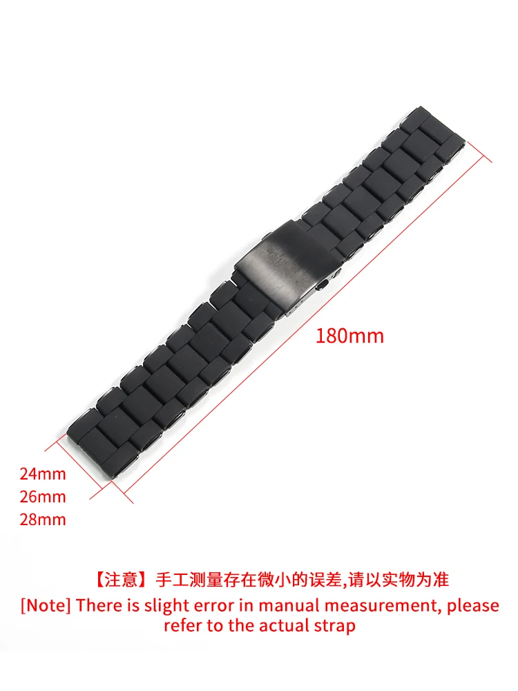 For Diesel Diamond Red Black Large Dial Special Fold Buckle Watch Strap 24 26 28mm Silicone Coated Steel Rubber Accessories