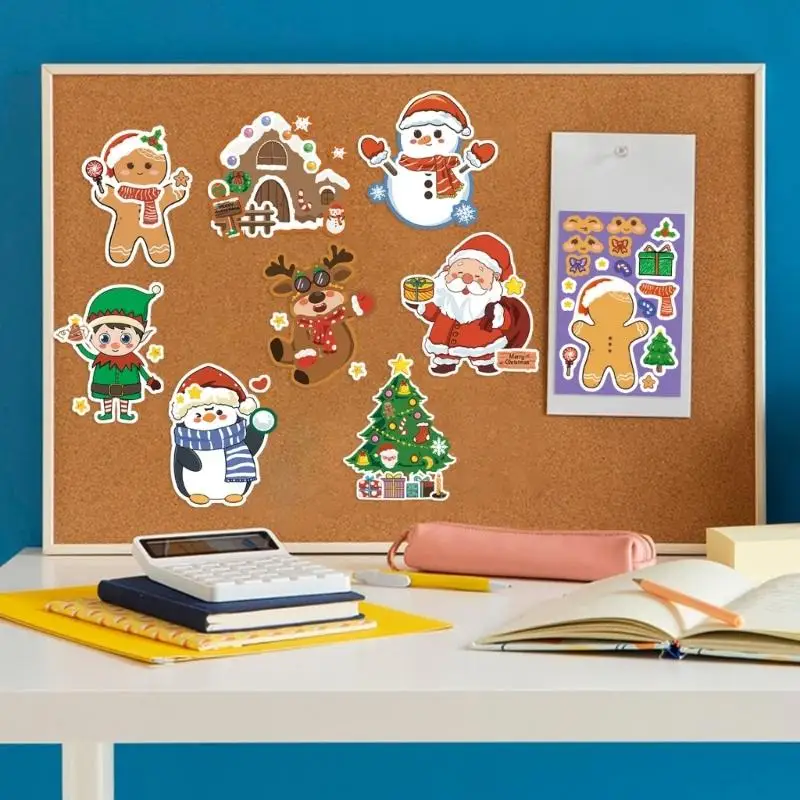 

652F PVC Christmas Puzzle Stickers For Holiday Crafts Party Decorations And Gift