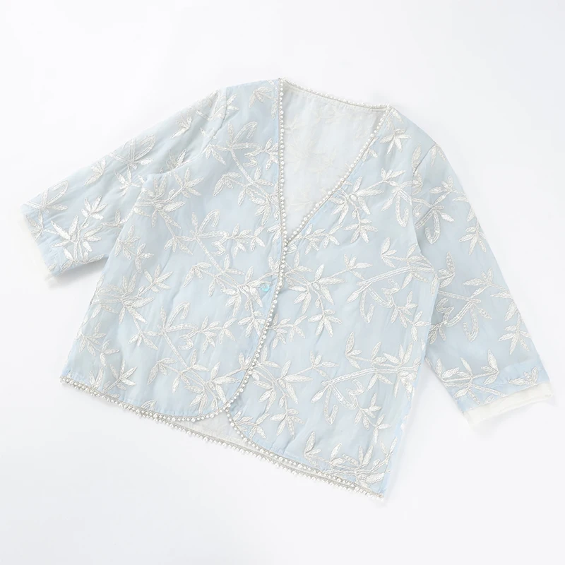 

Silver Embroidered Light Weight Blend Jaet Large Size Peach Hole Design Sun Protection Tee Quarter Sve Chinese ...
