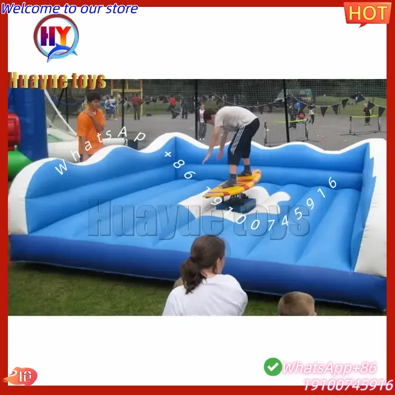 2026Hot PVC Sport Inflatable Surf Machine Simulator Game, Inflatable Surfing Game Mechanical Surfboard for Sale