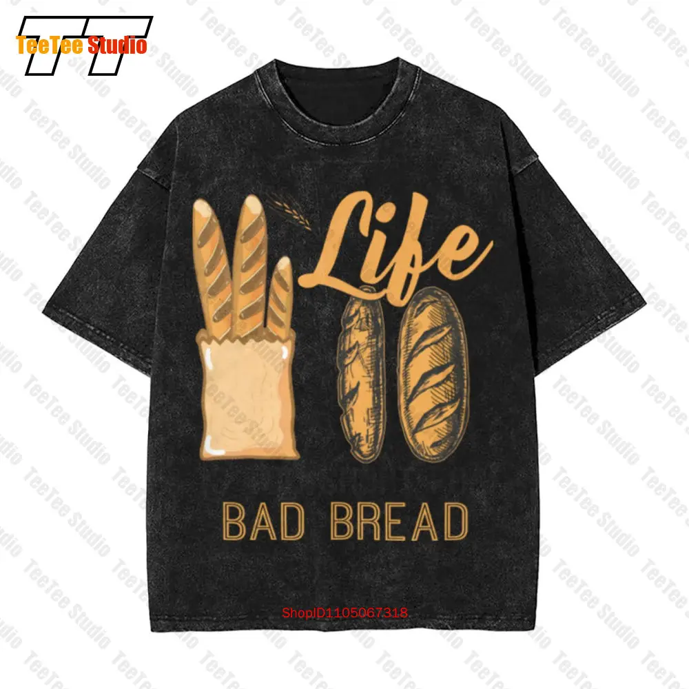 

Винтажная футболка большого размера Life Short Bad Bread Lover Baker IEY4