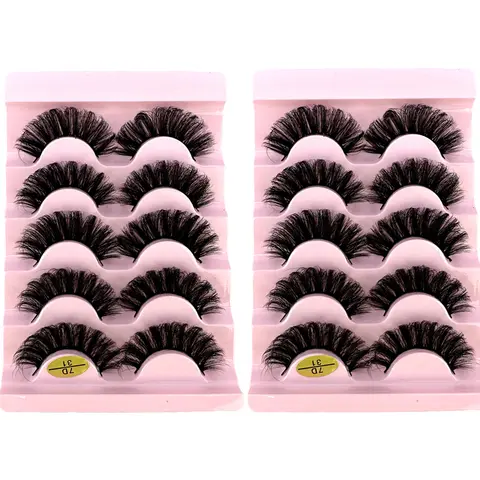 New 10 Pairs (2 Box) Cat Eyelashes Fluffy False Eyelashes Naturally Soft & Thick 9D Faux Mink Eyelashes Enhance Eye Makeup