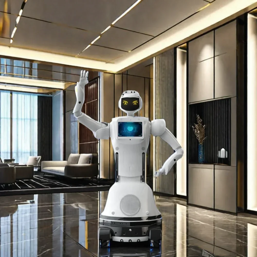 XIKE-N5 Series WiFi Restaurant Intelligent Autonomous Robot Waiter Open SDK ，API Business Humanoid Service Compatible ， ChatGPT