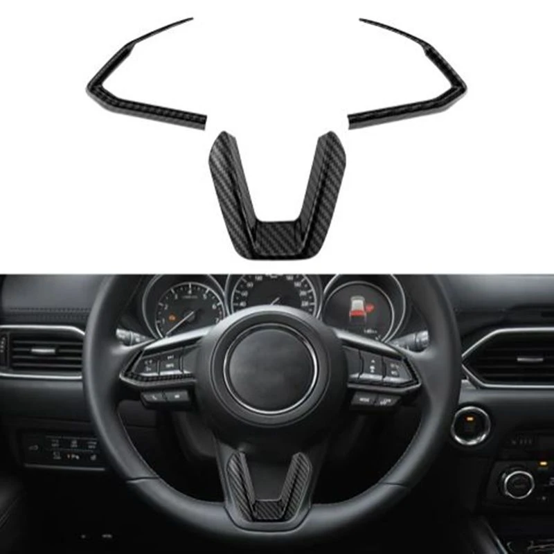 For Mazda 3 6 CX3 CX-3 CX-5 CX5 CX8 CX 9 Axela ATENZA 2017 2018 2019 3Pcs Car Steering Wheel Trim Sequins Cover Sticker
