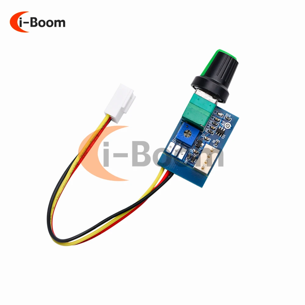 DC 12V Manual 4-Wire PWM Fan Speed Motor Controller Board With Knob Switch 3P Plug Electrical Equipment Governor Module