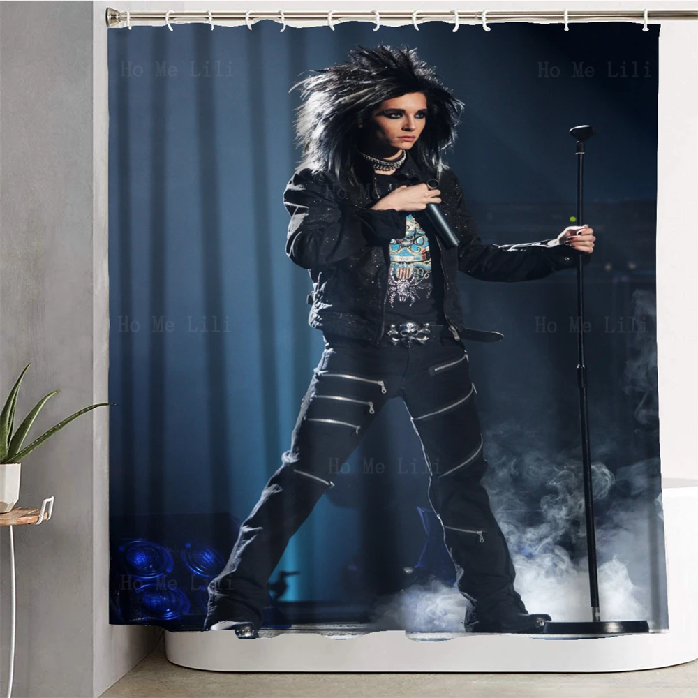 Tokio Hotel Bill Kaulitz Rock Band Popular German Idols Never Let You Down Bathroom Decor Shower Curtain