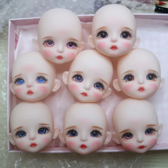 8 Points Bjd Makeup Changing Doll Head O.b.11 Original Hand-painted Makeup Changing Finished Doll Head 3D Real Eye