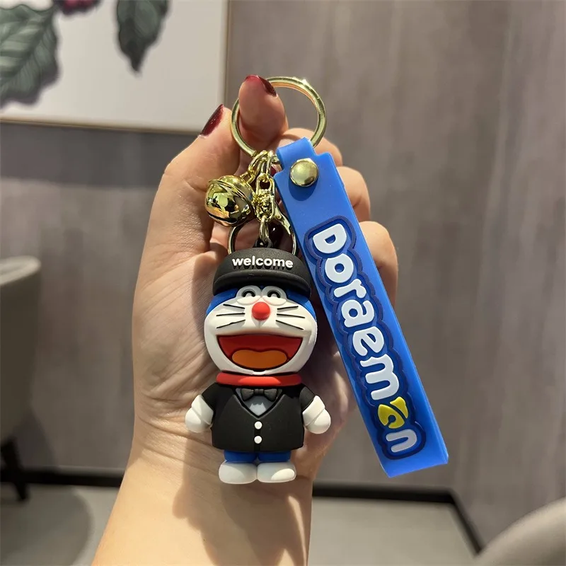 Cartoon Doraemon keychain pendant cute Jingle Cat doll motorcycle car pendant keychain bag decoration pendant small gift