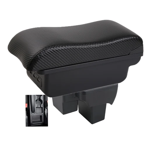 Imagen 2 del producto Para coche Volkswagen VW Polo Nivus Novo Virtus caja de reposabrazos caja de almacenamiento de reposabrazos central soporte de codo para conductores y pasajeros