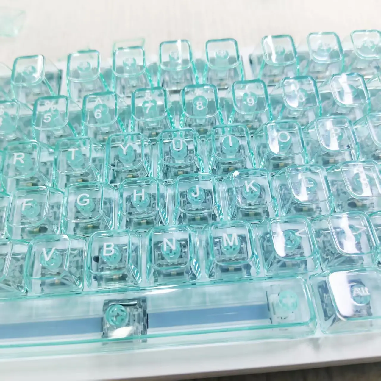 Nouveau 115 touches translucides Keycaps PC PBT Keycaps vert profil MDA pour MX Switch Keycap pour clavier mécanique touches de jeu