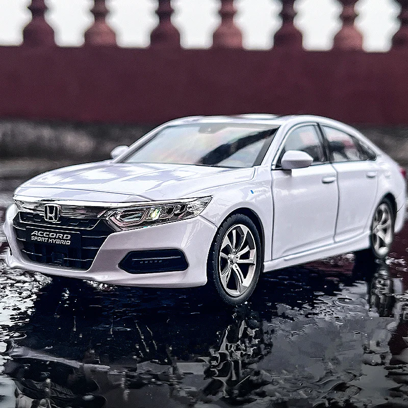 Modelo de coche de aleación HONDA Accord 1:24, vehículos de Metal fundido a presión, modelo de coche con sonido y luz, colección de alta simulación, juguete para regalo para niños