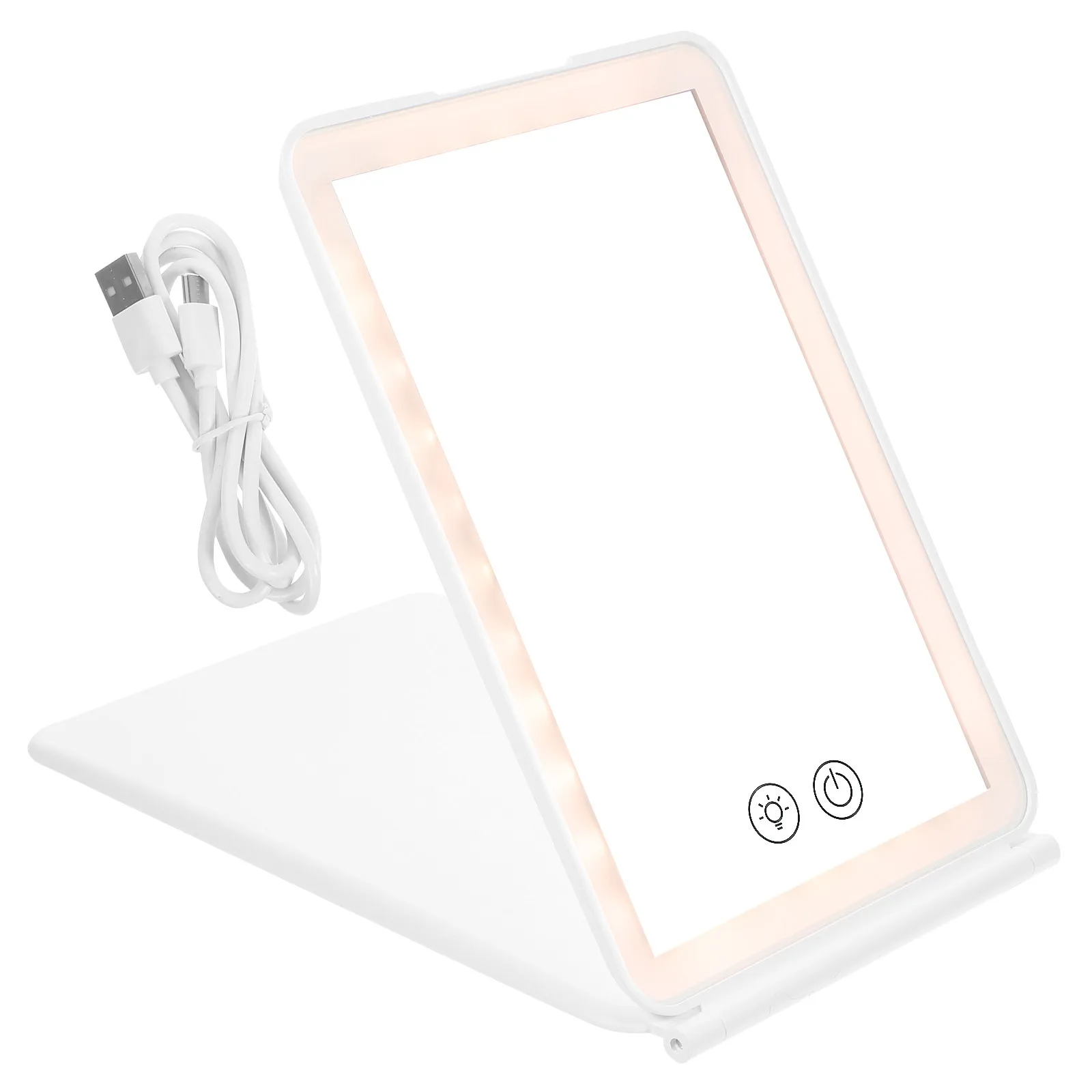 Folding Makeup Mirror Portable Lightweight Desktop Tabletop Vanity Mirror with Hd Reflective Surface for Travel Bedroom Office