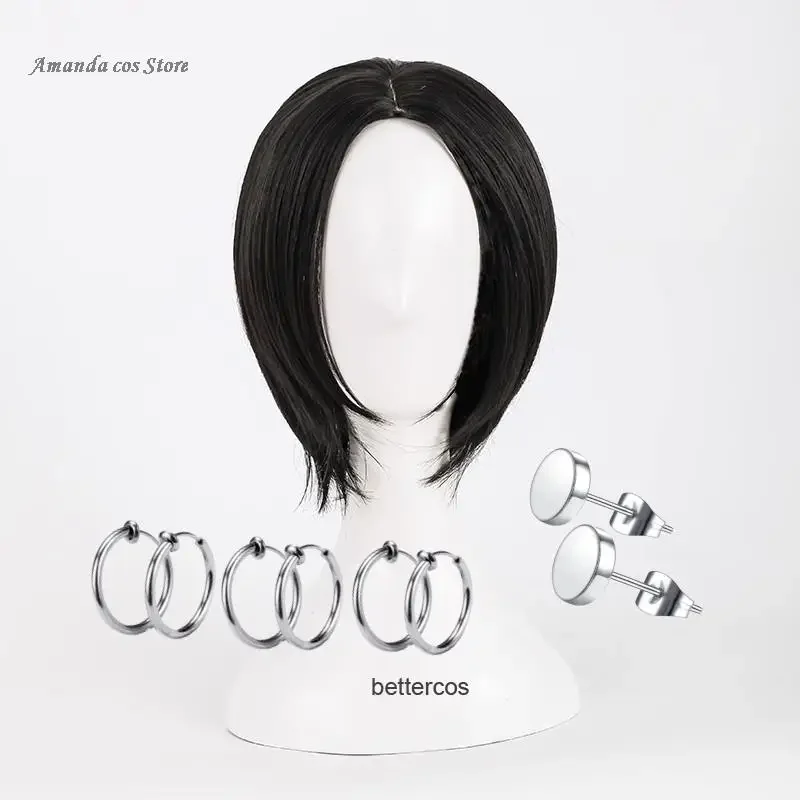 2025 New Oosaki Anime Cosplay Jewelry Women Short Black Manga Nana Osaki Free Wig Cap Christmas Ear AA