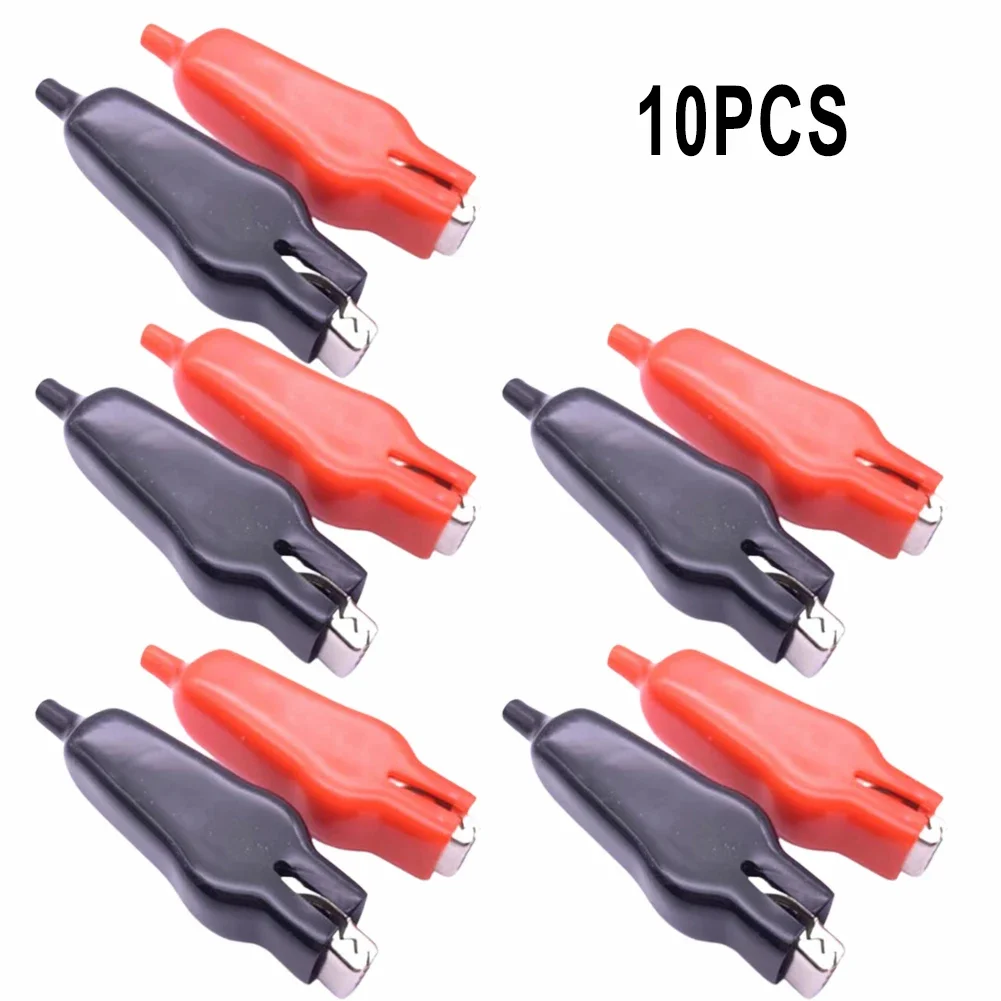 2/10Pcs For Alligator Clip 20A PVC Sheathed Insulated Battery Protection Testing Clip Spring Clip 70mm For Home Improvement