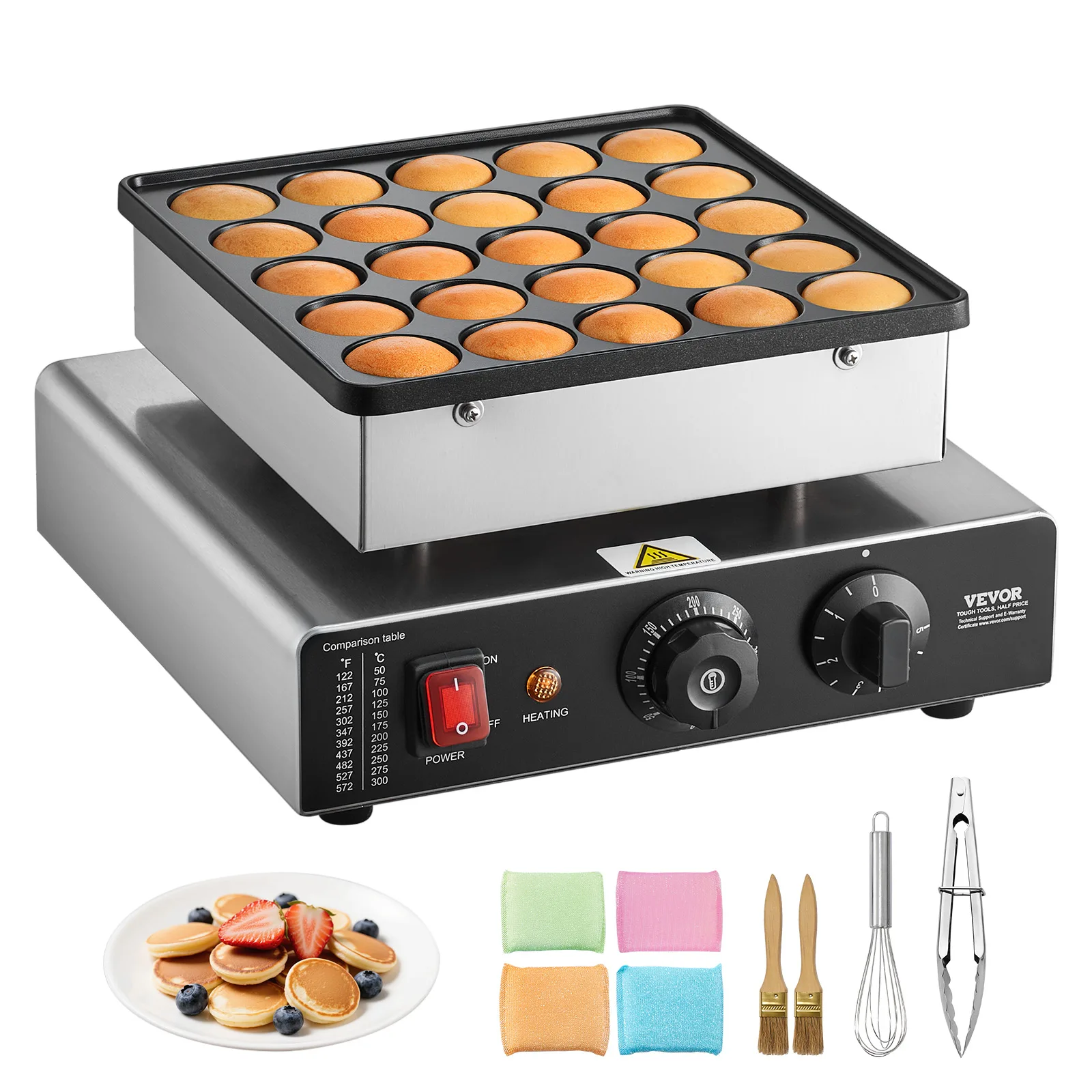 SucceBuy Mini Panqueca Maker 25 PCS Muffin Holandês Waffle Baker Antiaderente Aço Inoxidável Poffertjes Grill Máquina Elétrica Dorayaki