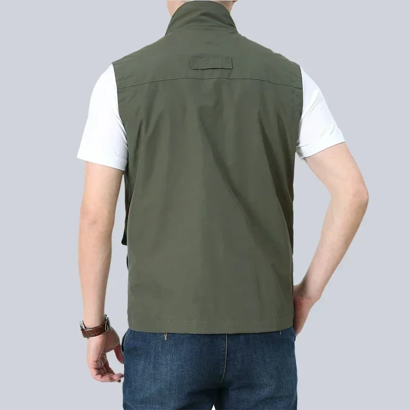 Men's Casual Tank Top Tactical Equipment Jacket Summer Photographer Tank Top Tool Multi Pocket Mesh Work Sleeveless Jacket