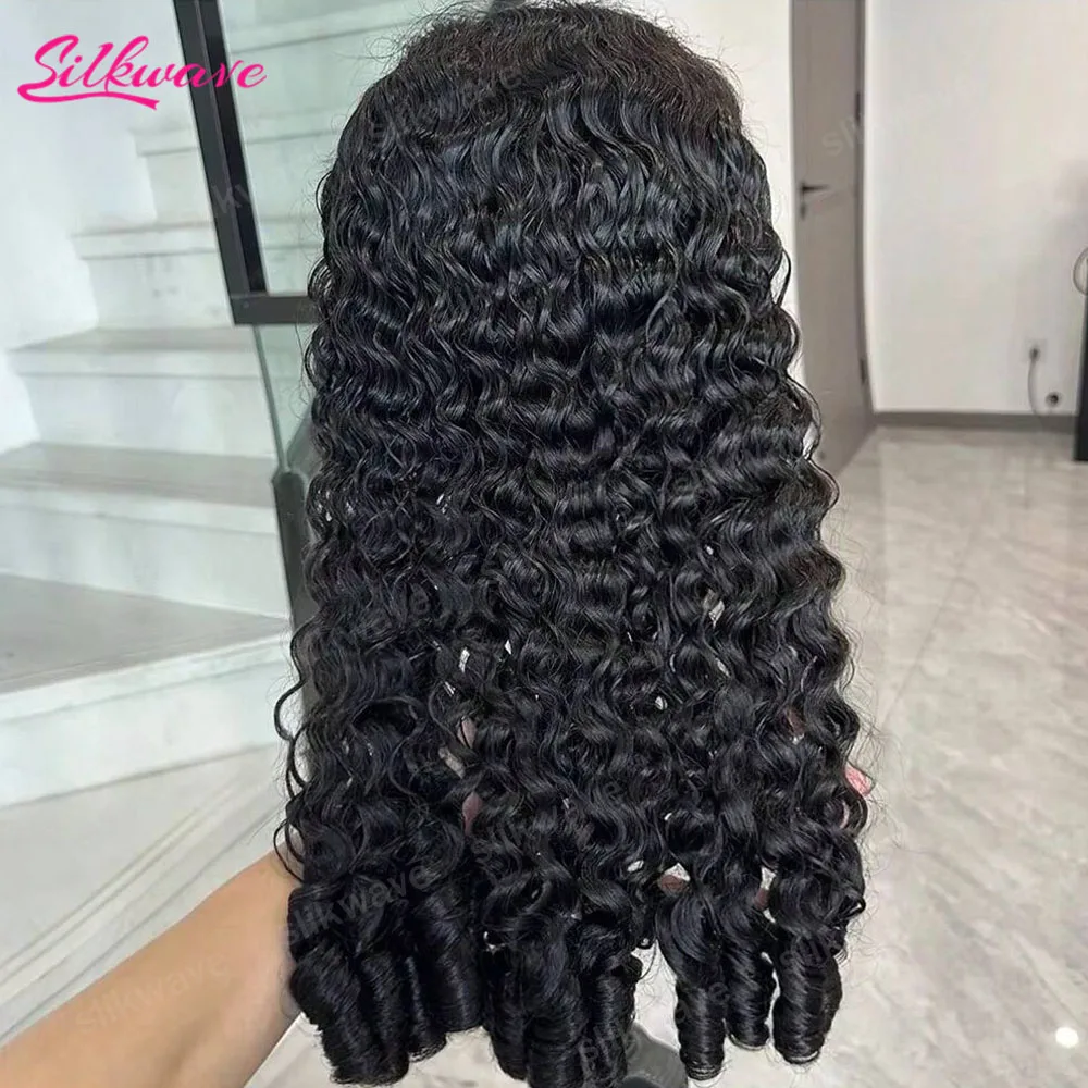 

Парик из натуральных волос с глубокой волной, 200% плотность, бирманские кудри, с HD-кружевом 13x6, предварительно выщипанный, бразильский, 30-40 дюймов