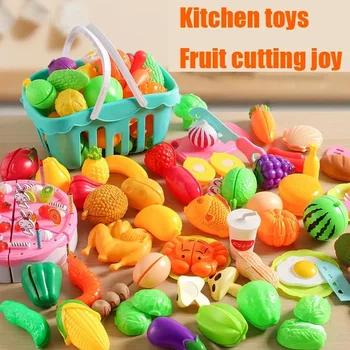 Cutting Play Food Toy for Kids Kitchen Toys Pretend Play Fruit Vegetable Pizza Cake Accessories Early Educational for Girl's Toy