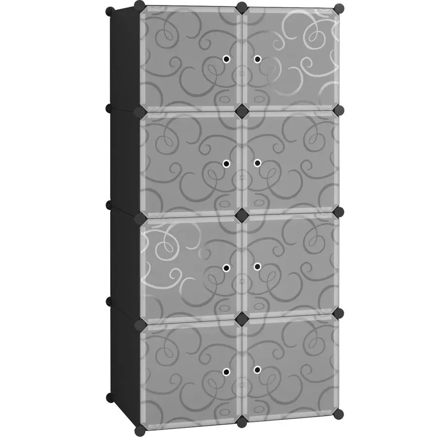 

Cube Storage Organizer with Doors, 8Cube Shelves, Closet Cabinet, DIY Plastic Modular Bookshelf, Storage Shelving Ideal for Bedr