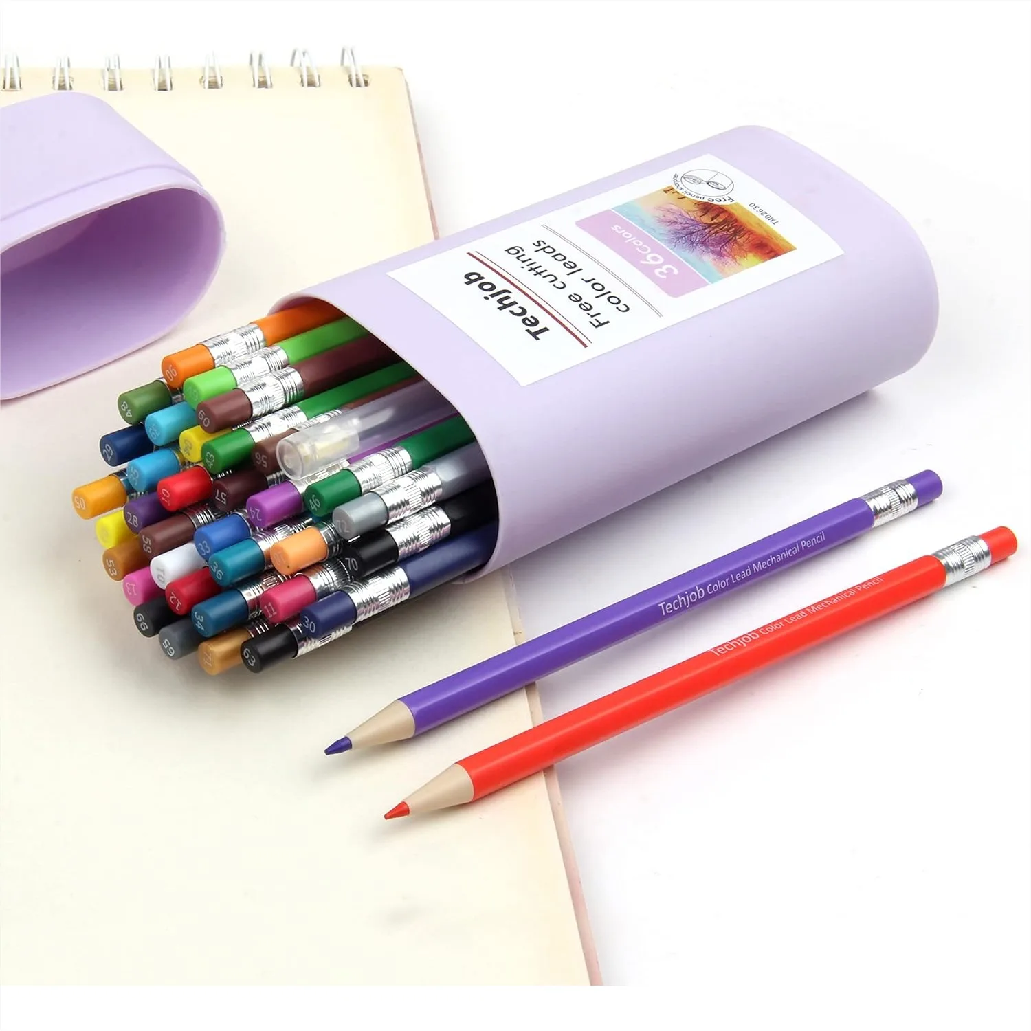 

36pcs Colored Mechanical Pencil 2.6mm For Coloring And Drawing With Sharpener And Portable Case