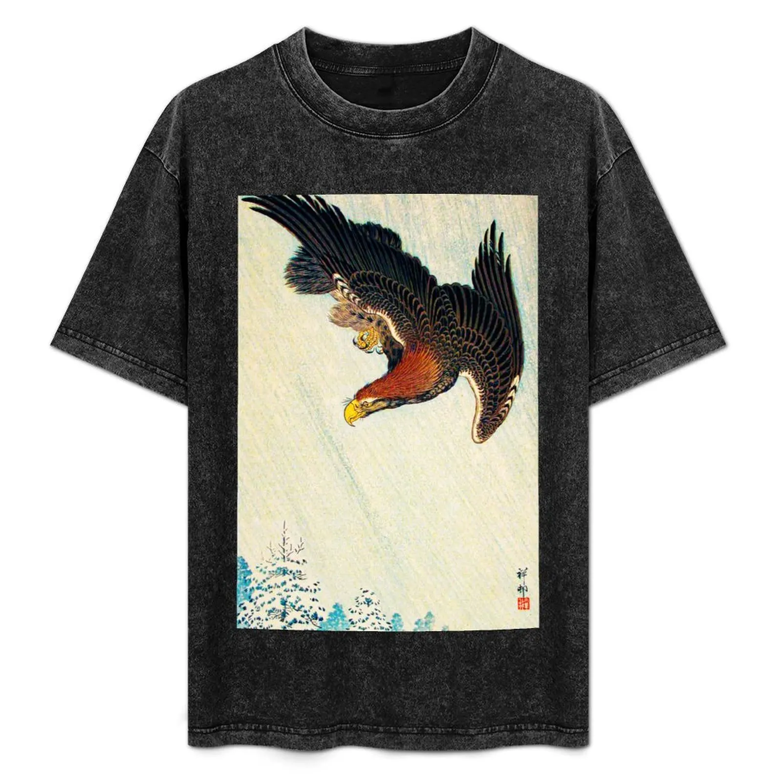 

Eagle Flying in Snow (1933) by Ohara Koson T-Shirt Casual Light Summer Short Sleeve Top