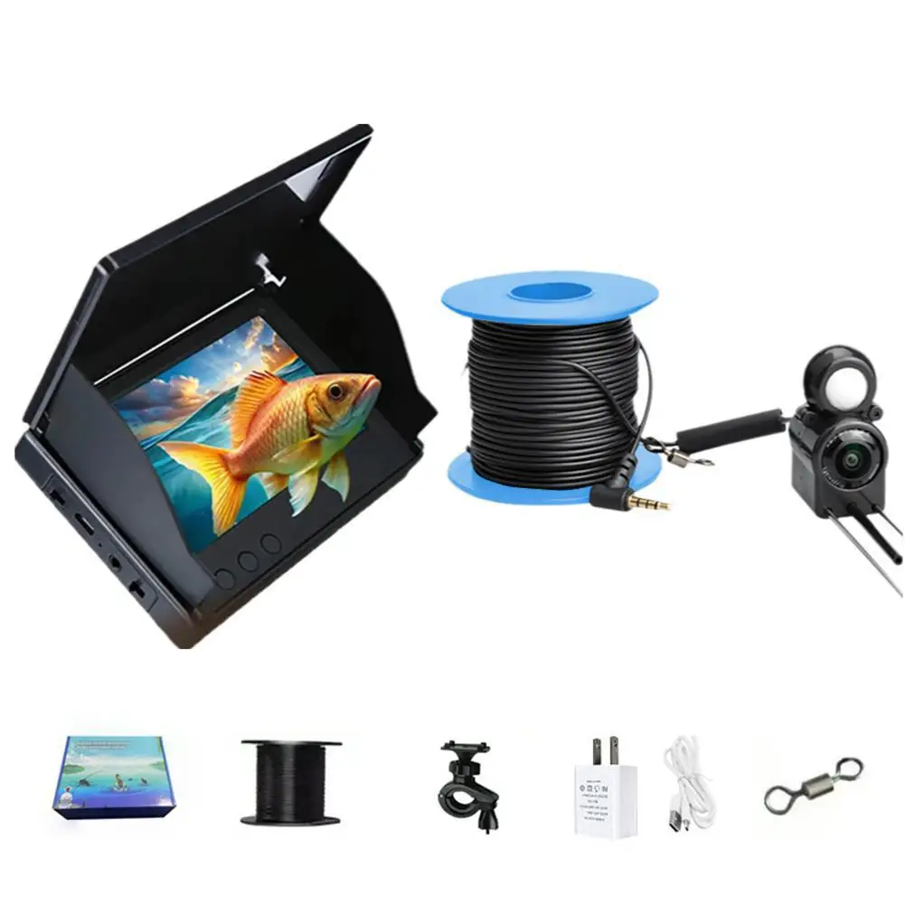 

Портативный эхолот-камера для поиска рыбы 1080p с 4,3-дюймовым ЖК-экраном HD и ночным видением