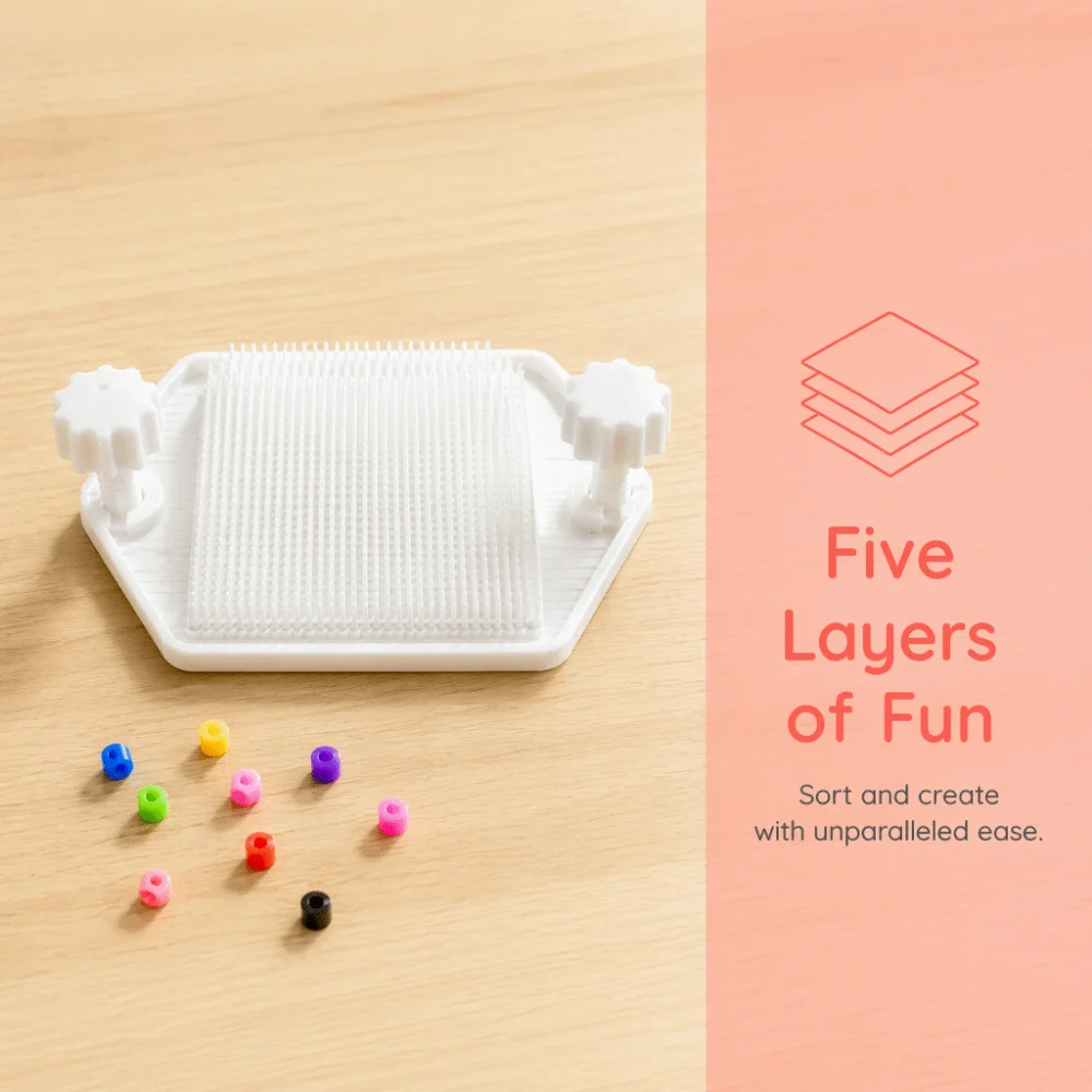 5-layer Fuse Beads Pegboard DIY Craft Anti-scald Multi-layer Beanboard with Extended Nails 2.6mm Meltable Beads Boards