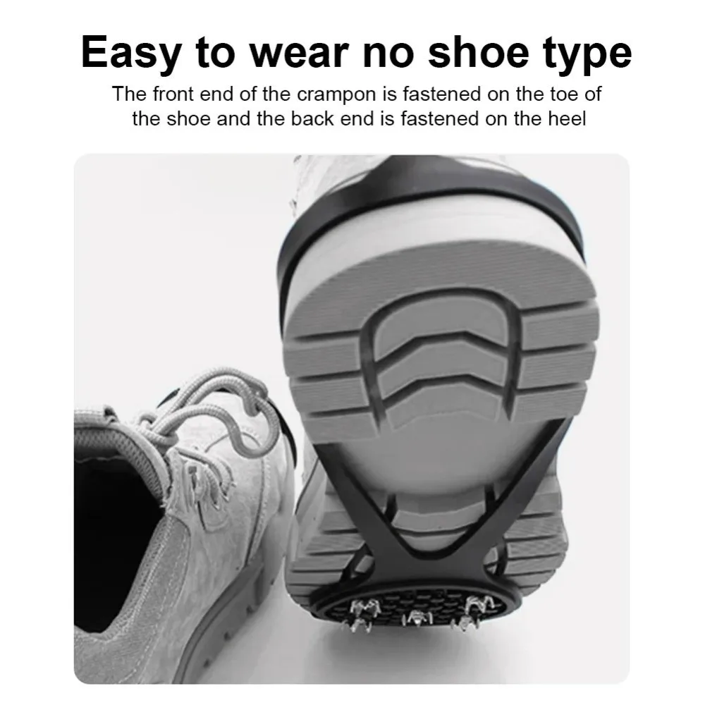 1 Pair New 5/8 Teeth Ice Gripper Spike Universal Spike Spike Grips Cleats Anti-Slip Shoe Covers For Shoes