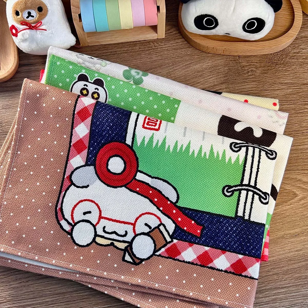 Kawaii Table Mat Cute Scrapbooking Deco Notebook Decoration Table Clothes Cartoon Panda Clover Design