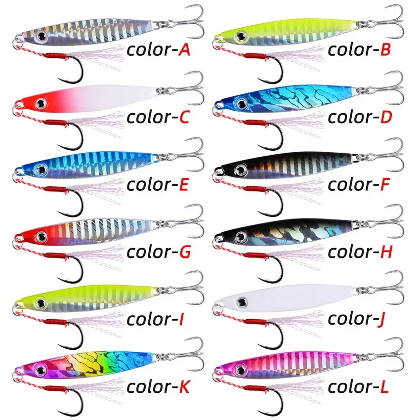 22PCS Metal Spoon Jigs Carp Fishing Lures Set 40g 30g 20g 17g 10g 7g  Crankbait Jig Spoons Wobbler Bait Sea Fishing Lures Pesca