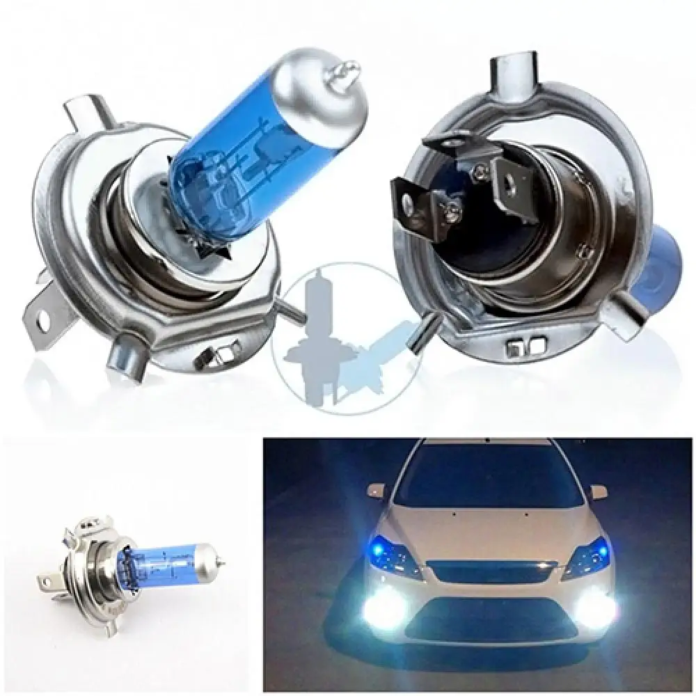 Car Headlight Bulb White H4 100/90W 12V High Low Beam Headlight Light Bulbs