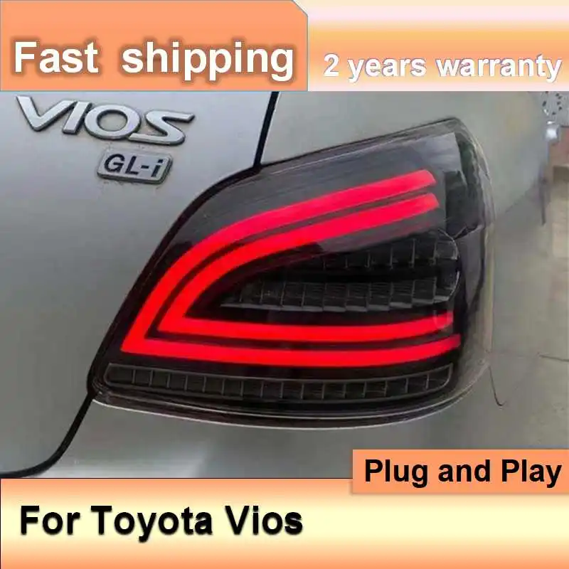 Car Accessories for Toyota Vios Tail Light 2008-2013 Vios Tail Lamp Rear DRL Fog Brake Turn Signal Reversing